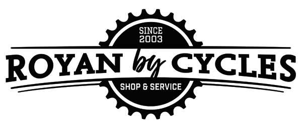 Logo du nouveau magasin de vélo dans le centre de Royan